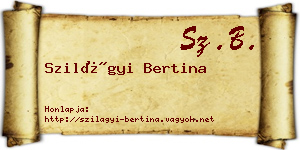 Szilágyi Bertina névjegykártya